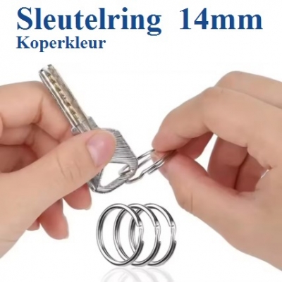 Sleutelring-14mm-Metaal-Koper
